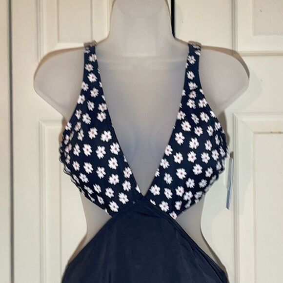 Beach Betty Floral Cut Out Panels Swimsuit L NWT - Picture 3 of 16